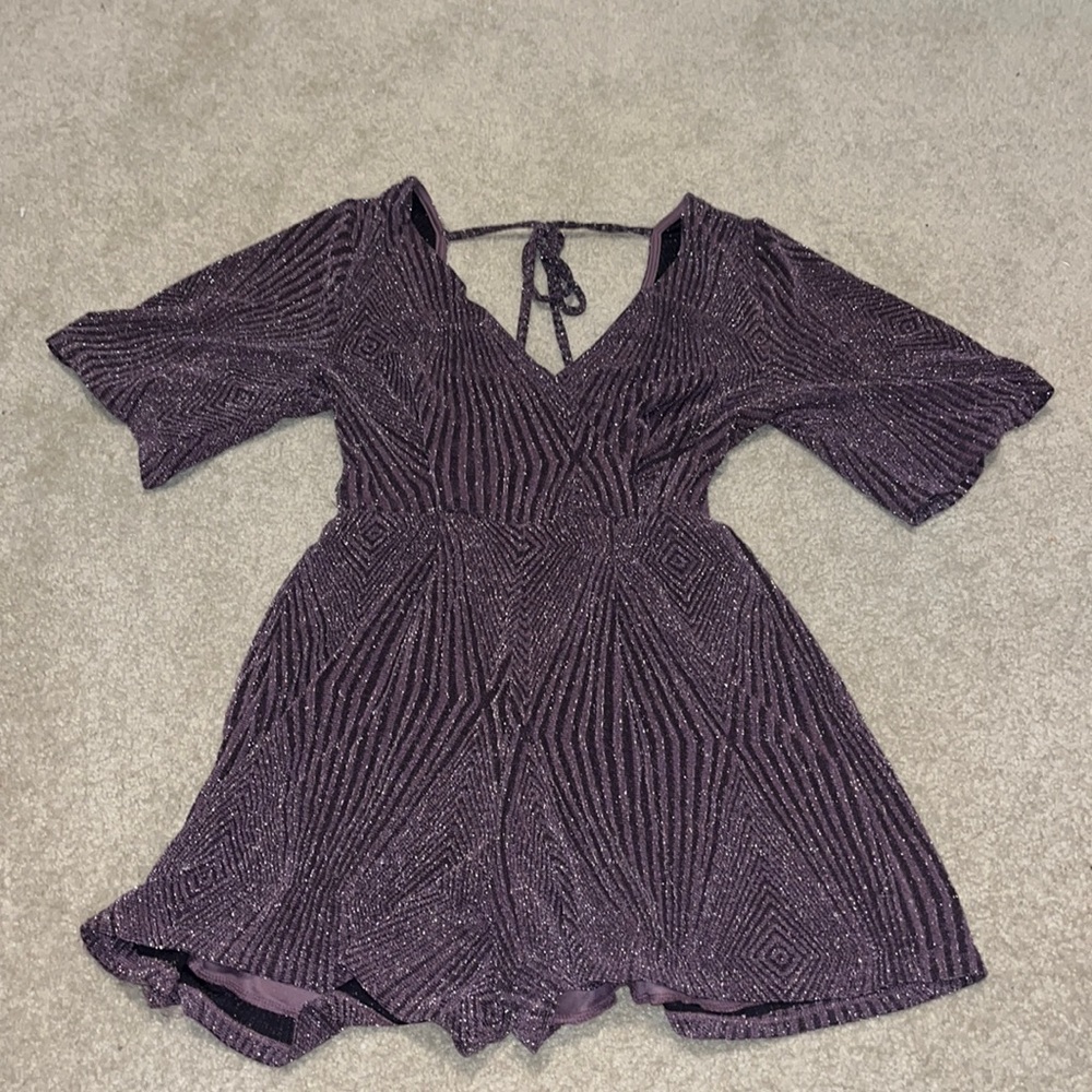 Purple sparkly romper